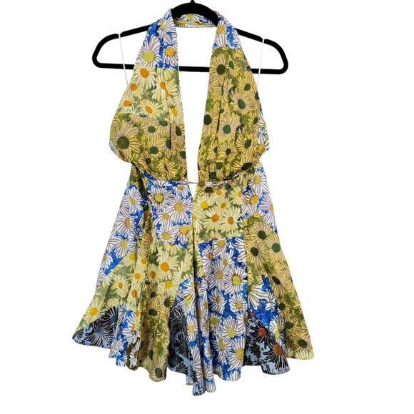 NWT! Zara Blogger Favorite Daisy Bloomcore Halter Mini Dress - Size XL - Picture 6 of 13